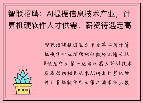 智联招聘：AI提振信息技术产业，计算机硬软件人才供需、薪资待遇走高